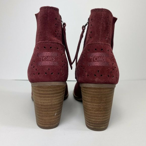 TOMS Majorca Peep Toe Perforated Ankle Bootie - Picture 6 of 8